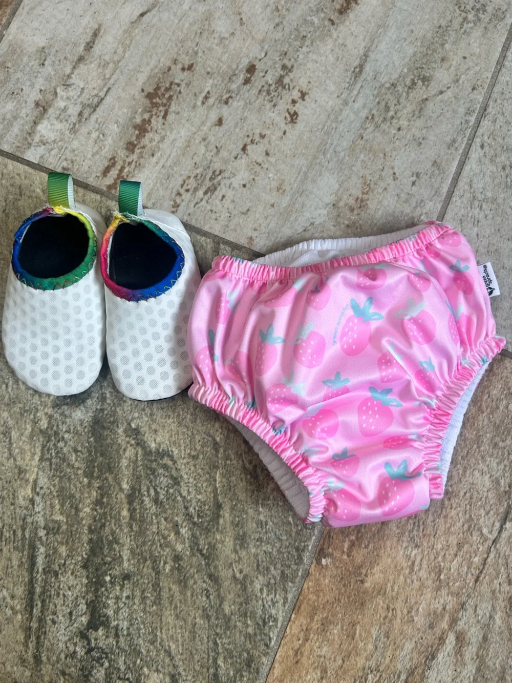 Baby Girl Swim Diaper and Water Shoes Bundle